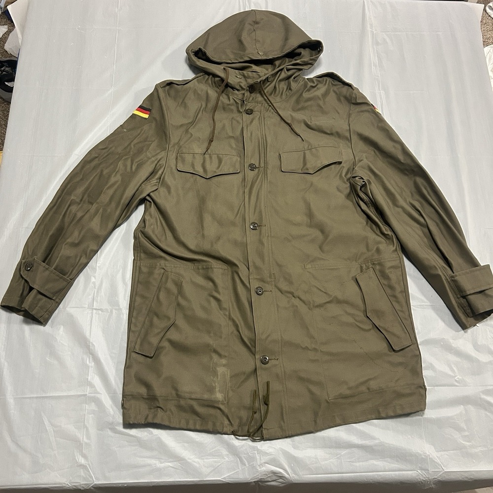 Vintage German Bundeswehr Field Jacket Parka 1990 Size XL Olive Green Military